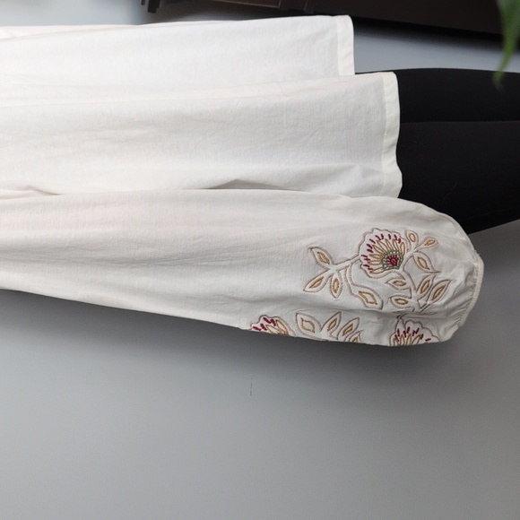 MEXX Cotton Boho Embroidered Balloon Sleeve Peasant Blouse SZ XL - Picture 10 of 14